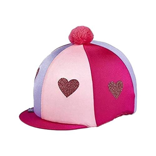Glitter Hearts Pom Pom Hat Cover - Horse Mad Store