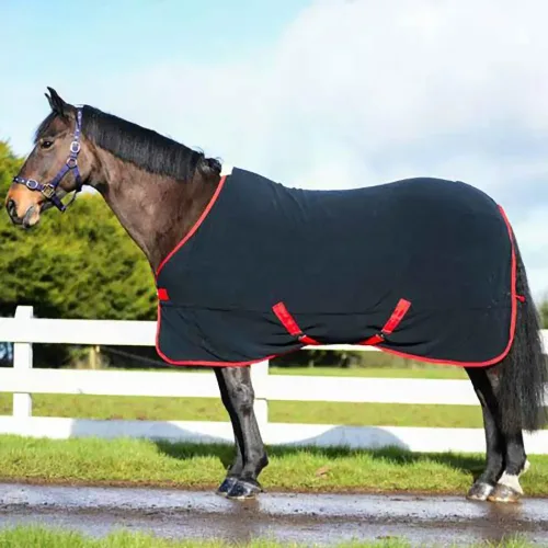 Equisential Fleece Cooler Navy And Red - Horse Mad Store