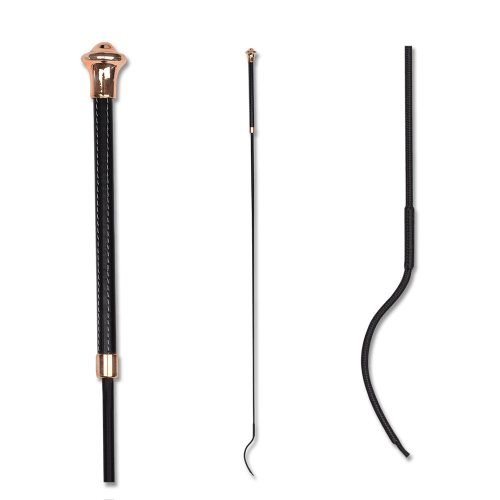 Dressage Whip (Nobless) Black / Rose Gold - Horse Mad Store