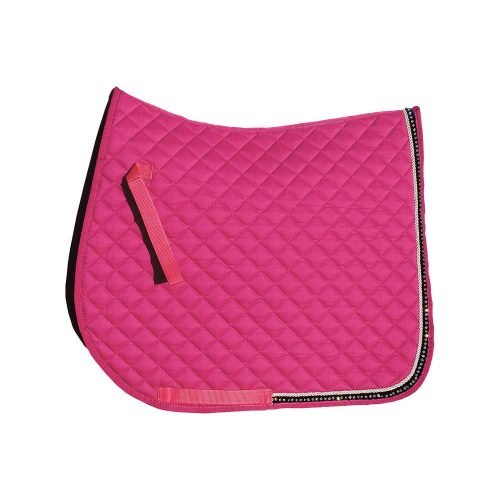 Diamante Trimmed Saddlepad Pink - Horse Mad Store
