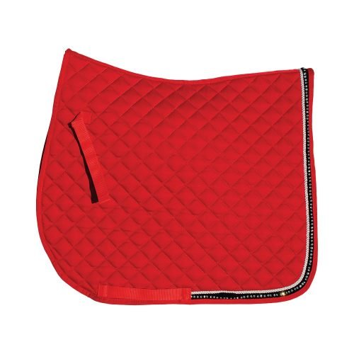 Diamante Trimmed Saddlepad Red - Horse Mad Store