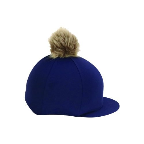 Lycra Hat Cover With Faux Fur Pom Pom - Horse Mad Store