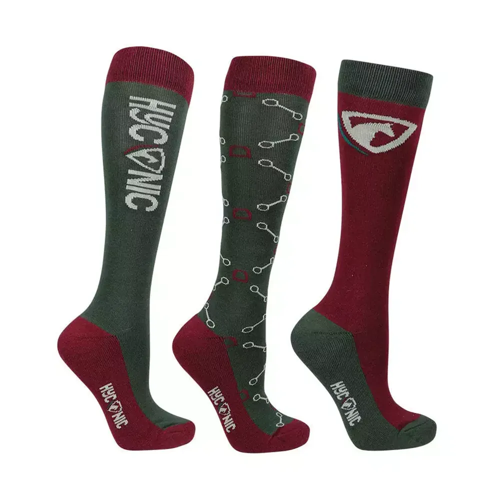 HyCONIC Pattern Socks by Hy Equestrian (Pack of 3) - Horse Mad Store